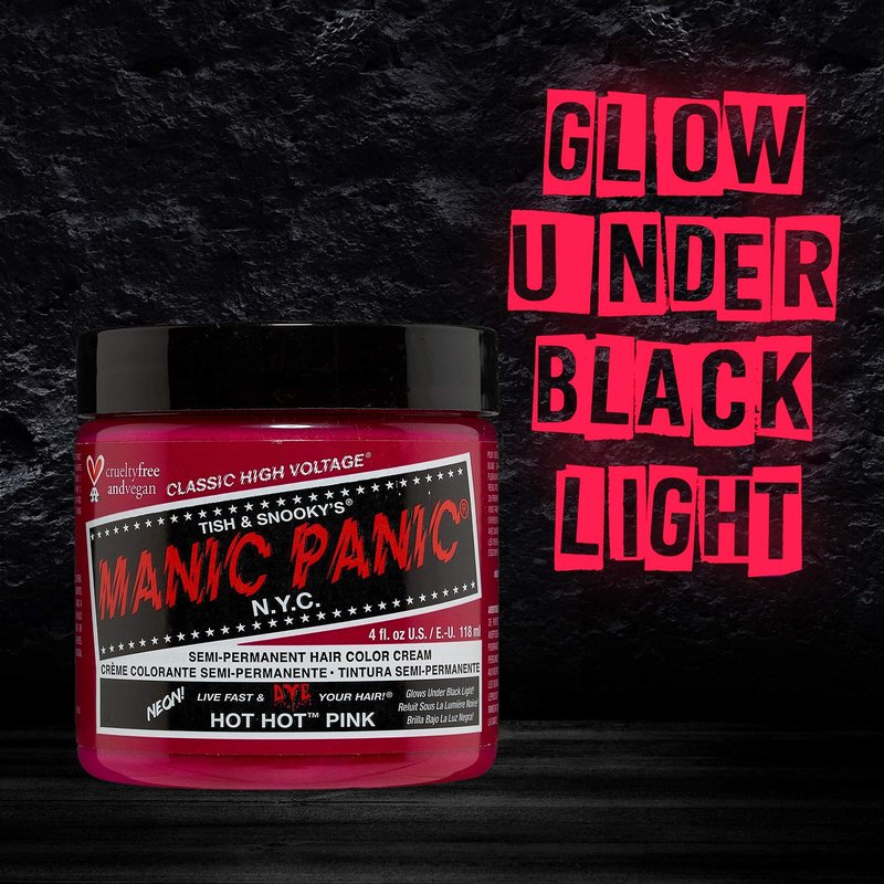 MANIC PANIC Classic Hot Hot Pink Semi Permanent Hair Color - Neon Pink Hair Dye for Women & Men That Lasts 4-6 Weeks - Vegan, Ammonia & Cruelty-Free - Create & Mix Custom Shades (4oz / 2pk)