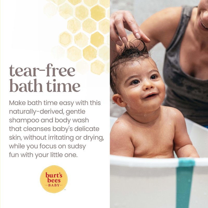 Burt's Bees Baby Shampoo and Body Wash Bundle, 2 Original and 1 Calming with Lavender Tear Free Baby Soap, 12 Fl Oz, 3 Count