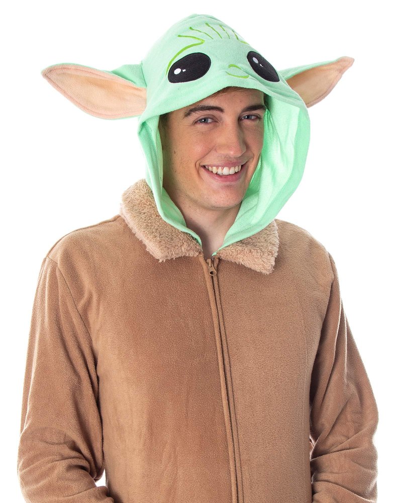 Star Wars Adult Unisex Baby Yoda The Child Costume One-Piece Union Suit Pajama Onesie For Men And Women (2X/3X)