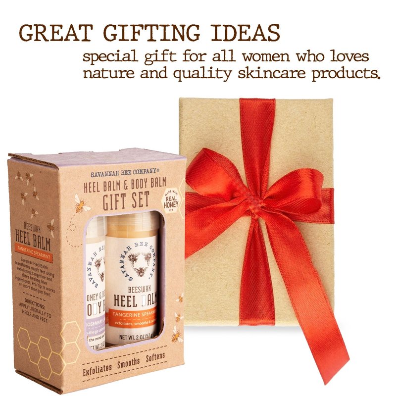 Savannah Bee Heel & Body Balm Duo Gift Set - Beeswax and Honey for Healthy and Hydrated Skin