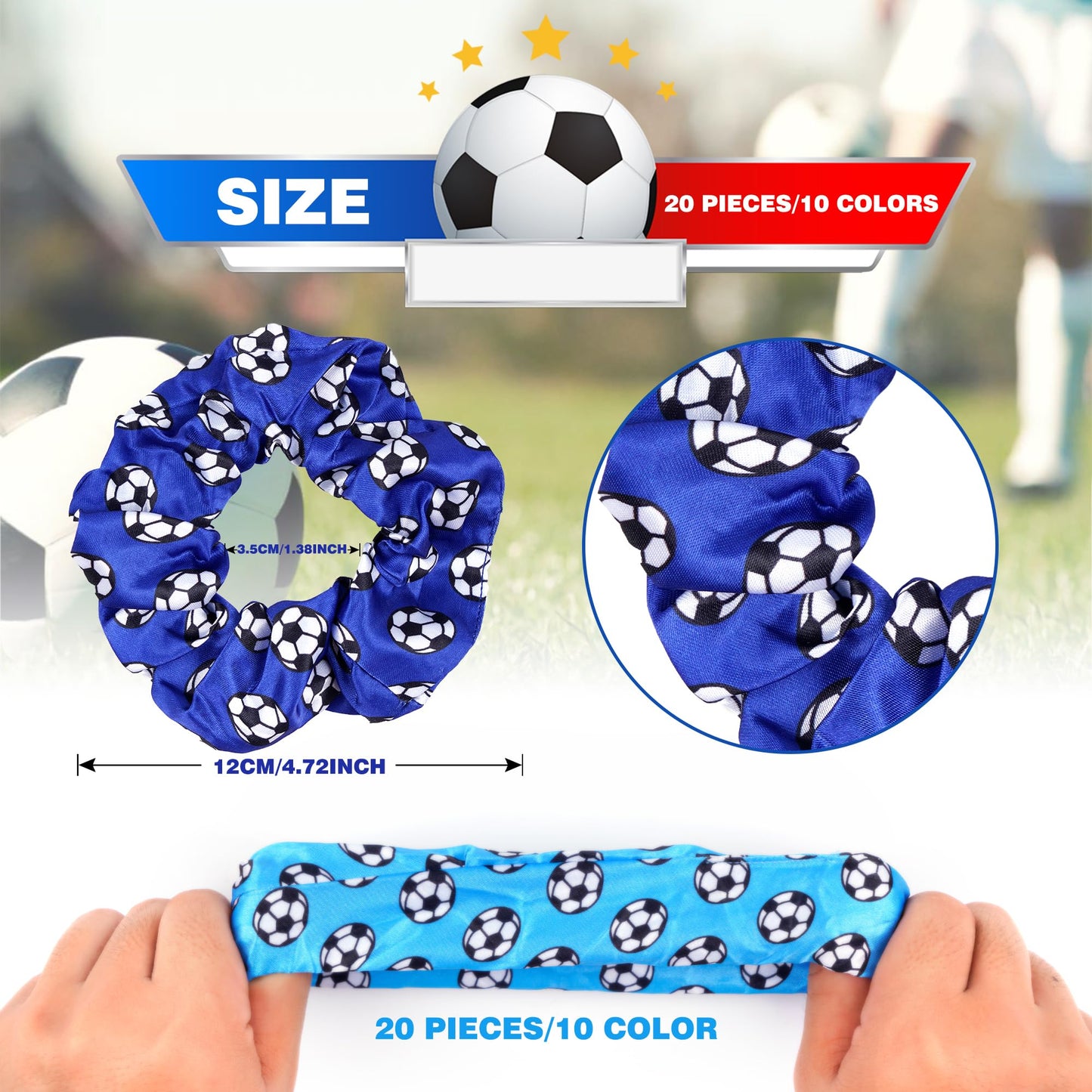 160 Pieces Soccer Team Gifts for Women with Soccer Scrunchies Hair Ties, Makeup Bag,Stickers for Sports Party Supplies
