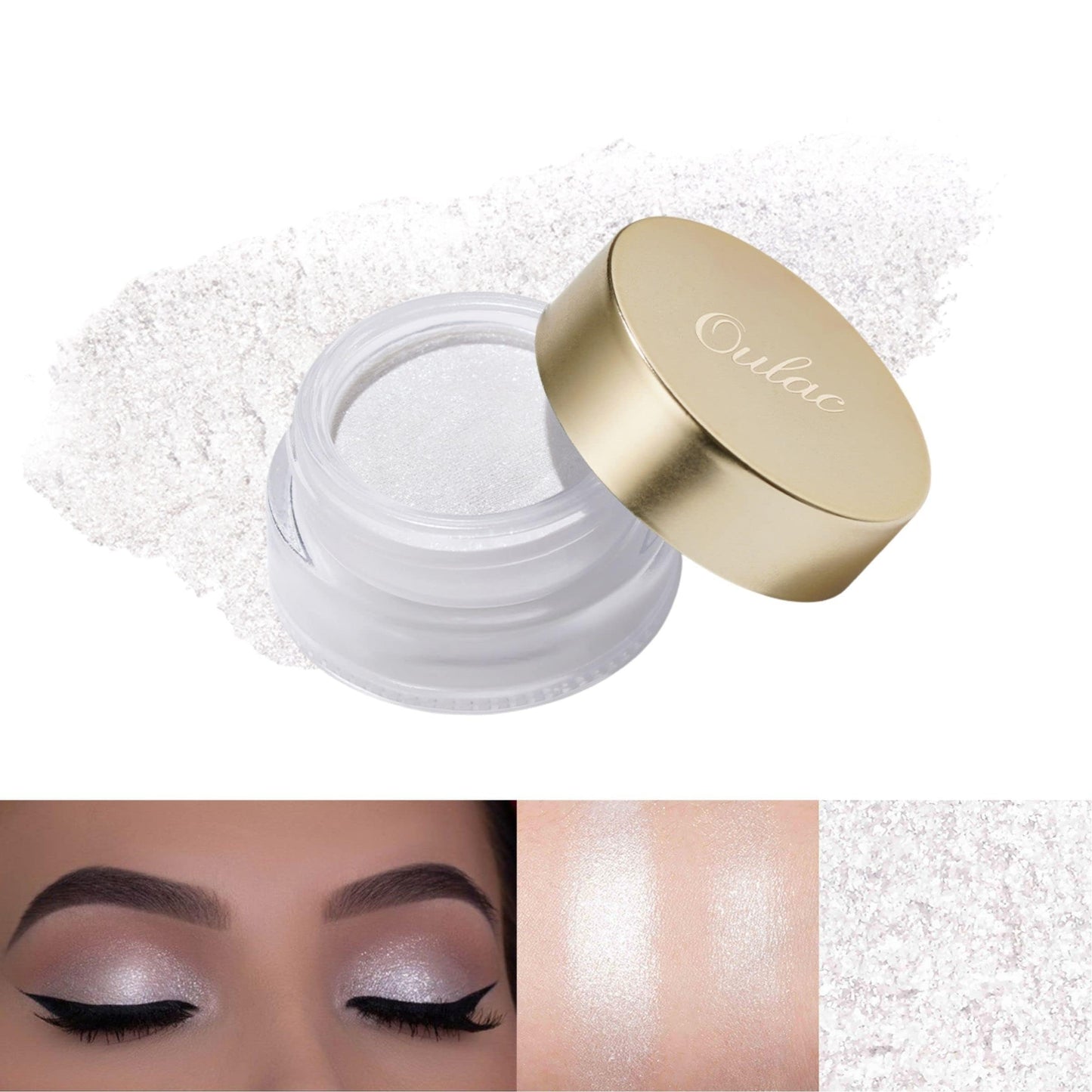 Oulac Glitter Cream Eyeshadow, Shimmery Smooth Texture with Moisturizing Creamy Formula. Large Capacity Eye Makeup Pigmented Metallic, Longwear Waterproof Fade