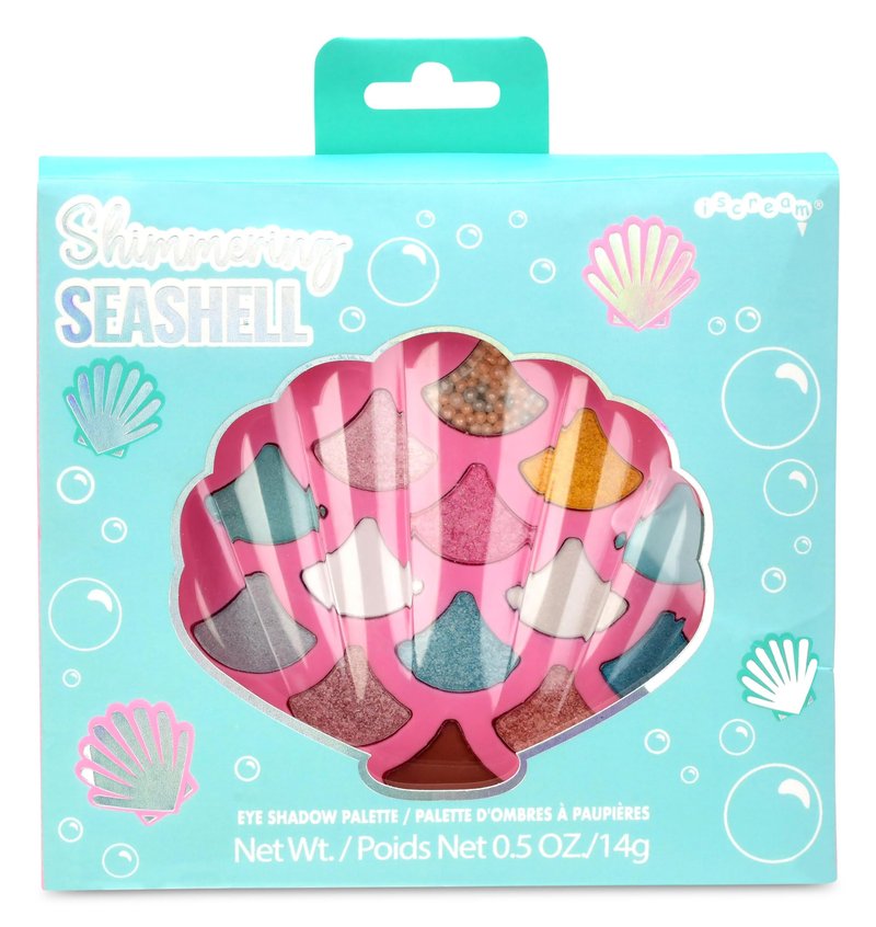 iscream Shimmering Seashell Shaped Glitter Eyeshadow Palette Collection