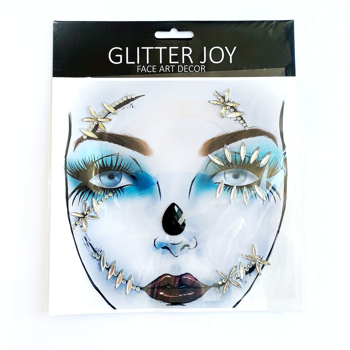 Day of the Dead Face Jewels Tattoo, Jack-O-Lantern Temporary Face Tattoos, Rhinestone Face Jewels Tattoo Stickers for Men Women Kids Halloween Festival Rave Party Cosplay Makeup