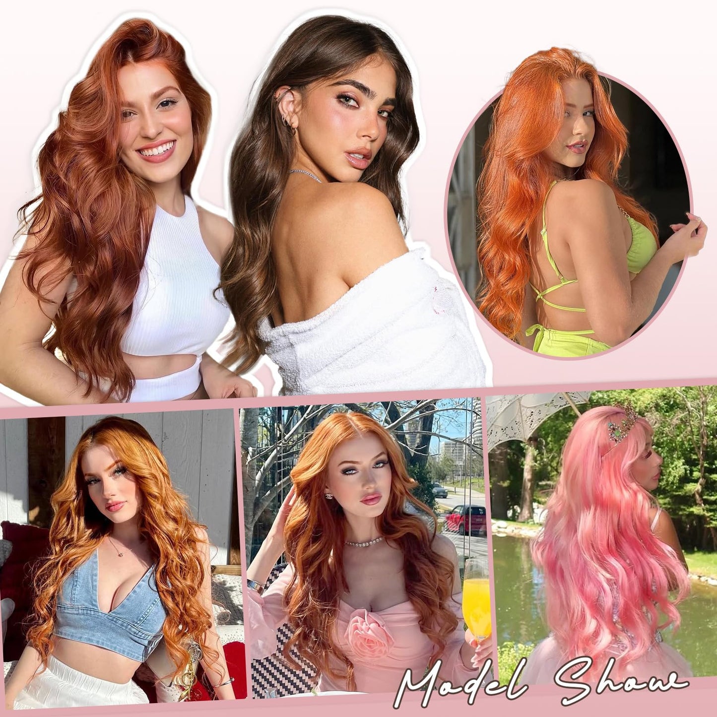Long Wavy Wig for Women, 26 Inch Synthetic Lace Hairline Ombre Blonde Wigs, Natural-Looking Secure Fit, Soft Heat Resistant Fiber