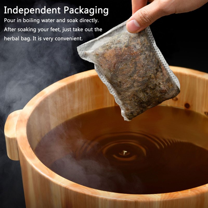 30 Pcs Body Herbal Detox Foot Soak To Remove Toxins,Lymphatic Drainage Ginger Foot Detoxing Soak for Relieve Fatigue Dispel Cold and Remove Dampness 艾草泡脚足浴包