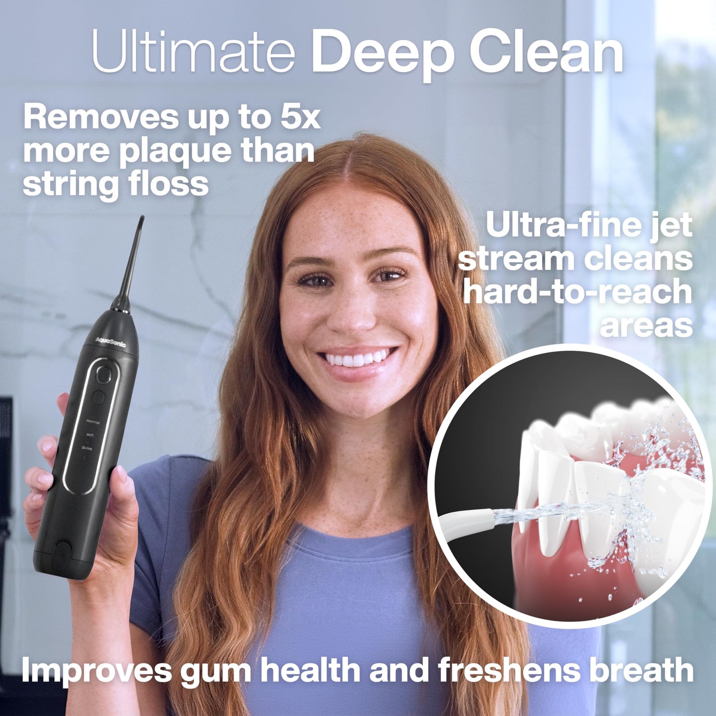 Aquasonic Icon Toothbrush & Water Flosser Bundle (Onyx)