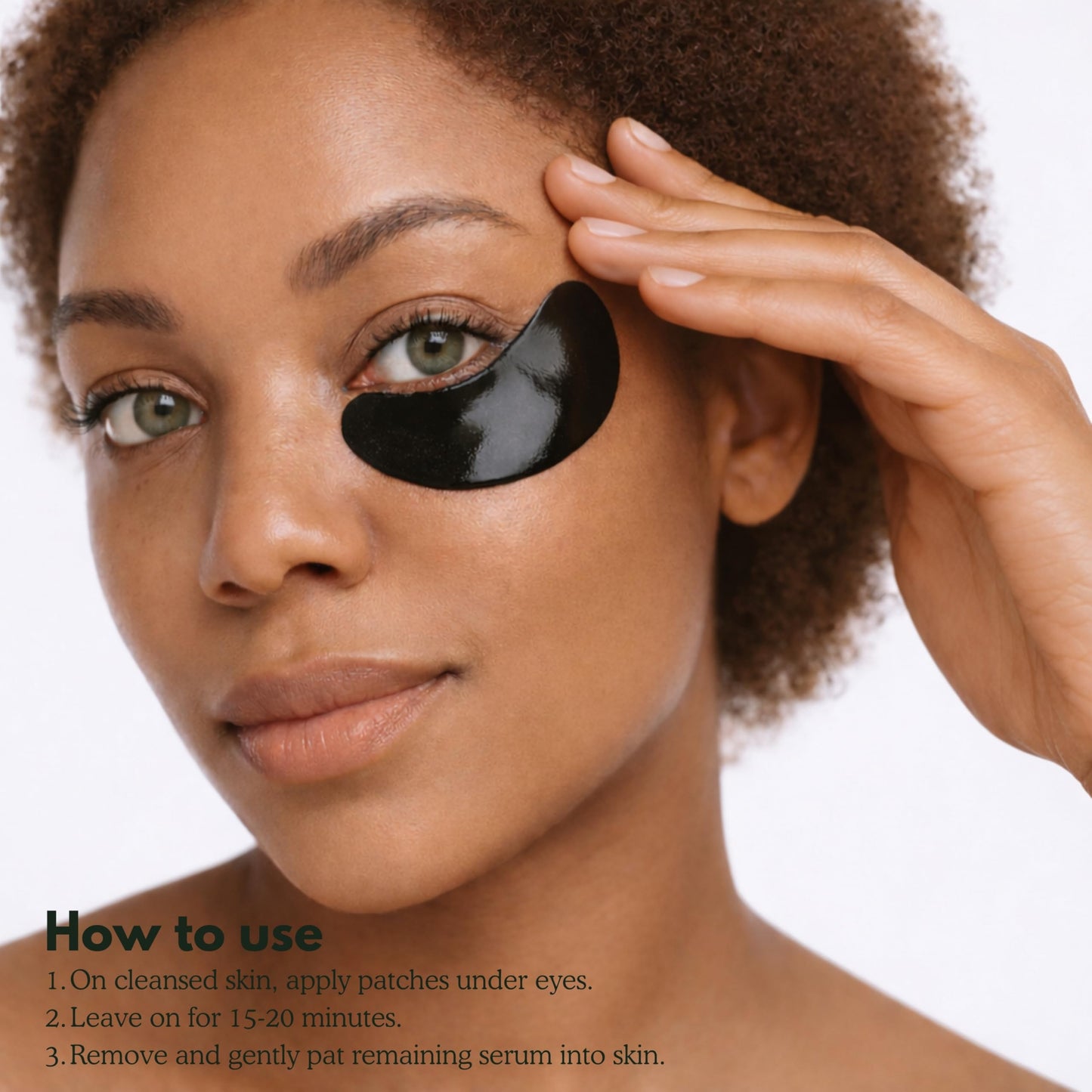 Bumfuzz Green Tea Under-Eye Patches | Depuff & Brighten Eye Gel Patches for Dark Circles & Tired Eyes | Plant-Based, Vegan with Caffeine, Niacinamide, Magnesium & Vegetable Peptides