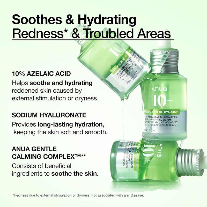 Anua Azelaic Acid Serum - Soothing Hydrating Facial Serum for Blemish-Prone Skin | 1.01 fl oz