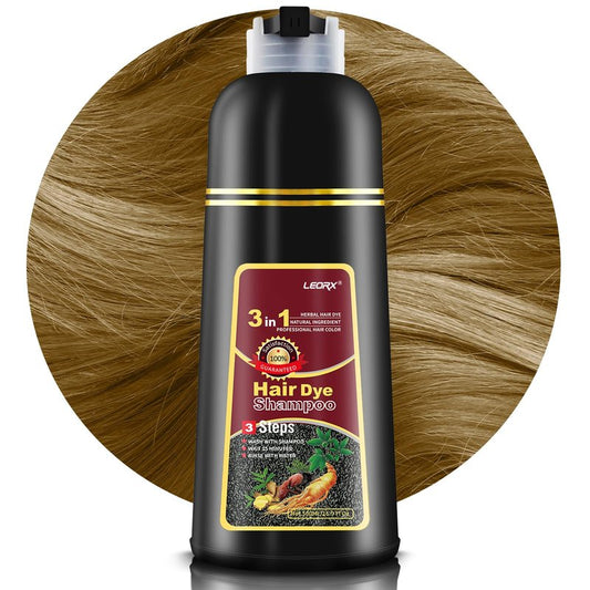 Leorx 3 In 1 Hair Dye and Color Shampoo, Chestnut Brown, 16.9 Fl Oz - Instant Herbal Refresh For Women & Men - Tintes Para El Cabello Profesional