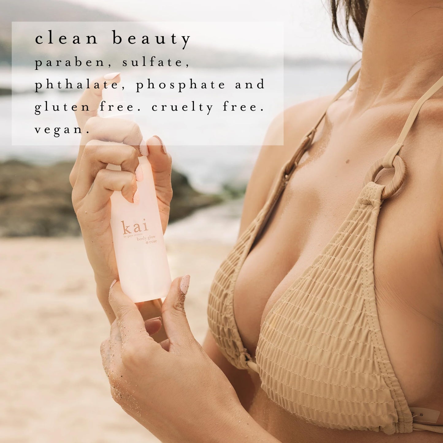 kai body glow rose, 4 Fl Oz, dry body oil with jojoba, chamomile, cucumber extracts, moisturizes and leaves a radiant glow with a fresh + clean fragrance, layered with rose absolute, made in the usa