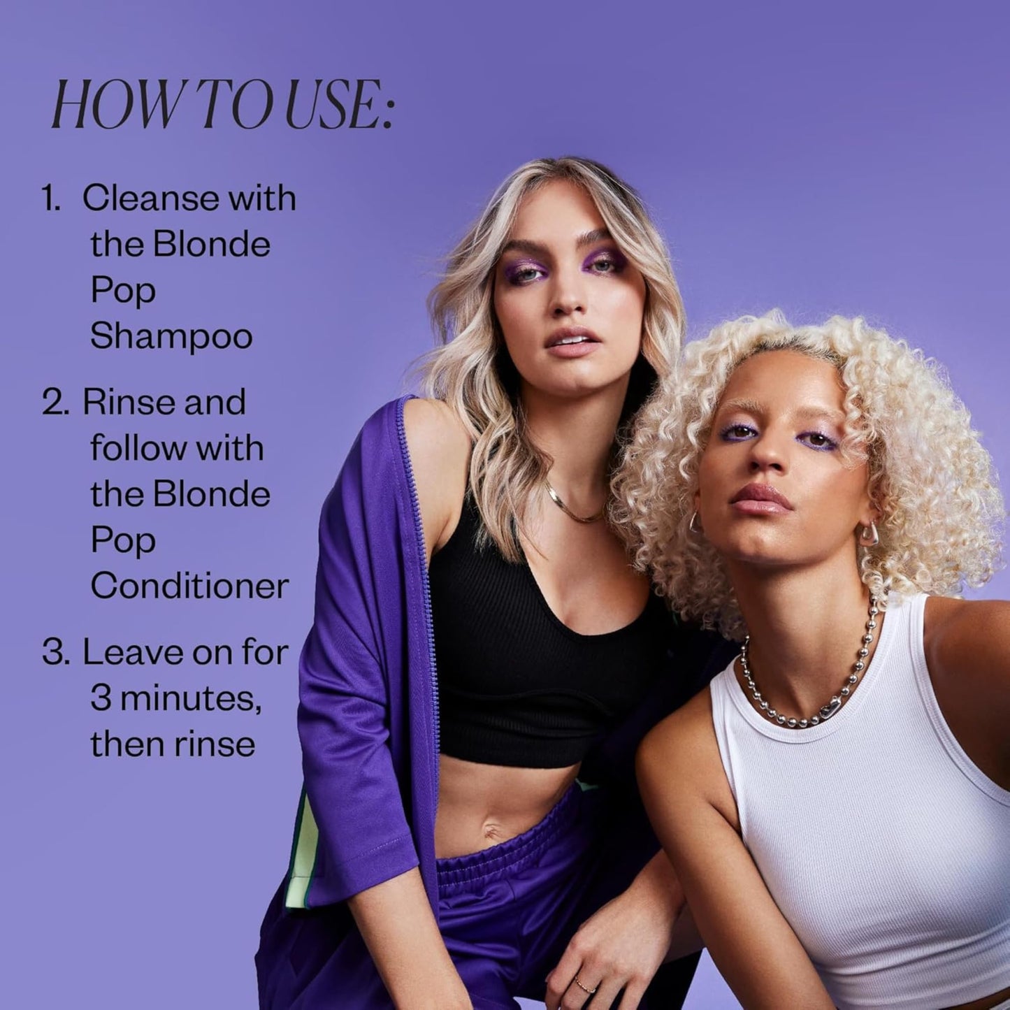 IGK BLONDE POP Purple Toning Conditioner | Hydrates, Brightens + Neutralizes Brass for Blonde & Highlighted Hair | Vegan + Cruelty Free | 8oz