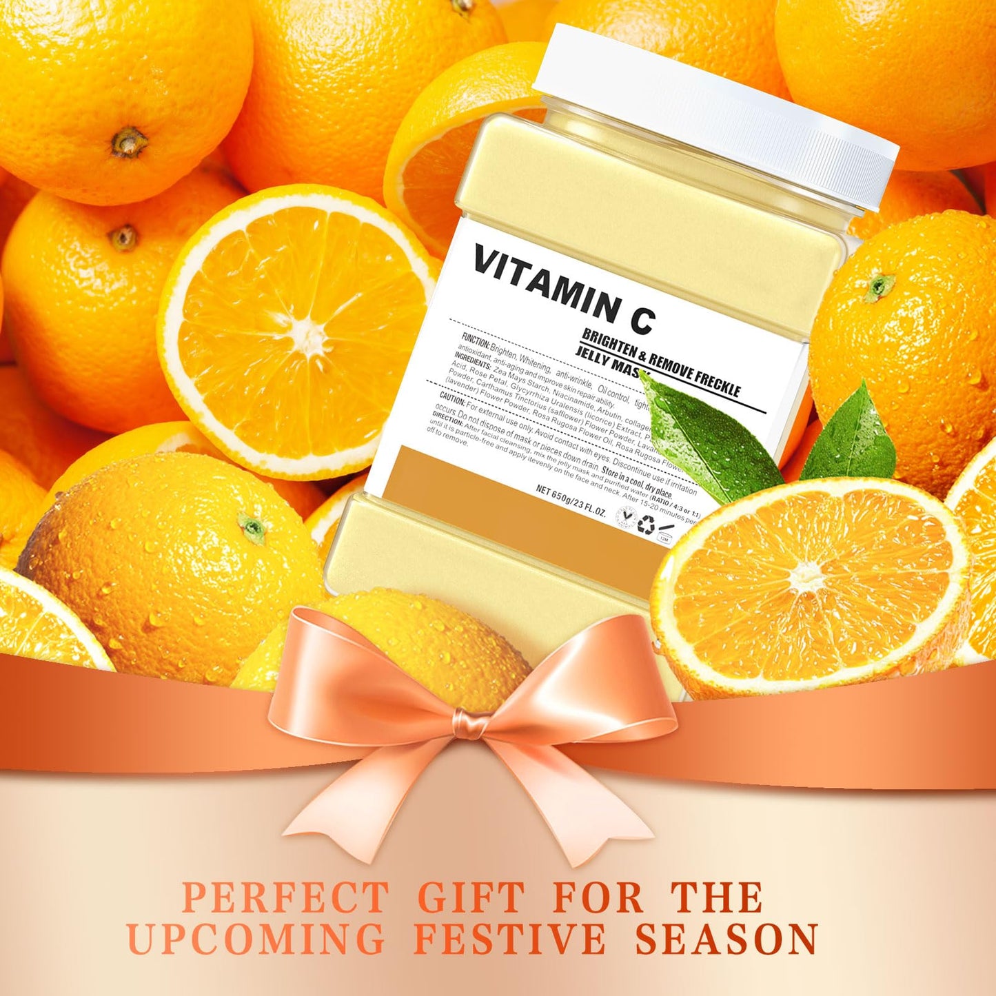 Truvenum Jelly Mask for Facials Professional,Vitamin C Jelly Face Mask,Brightening & Hydrating Mask, Nourishing & Tightening, Anti-Aging & Acne Treatment, Face Skin Care Bowl Set DIY Spa 23 Fl Oz