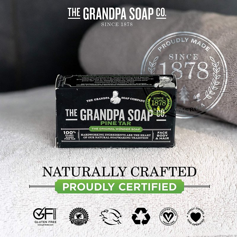 Pine Tar Soap - Natural Skin Care Bar for Dry Skin | 4.25 oz (Pack of 4)