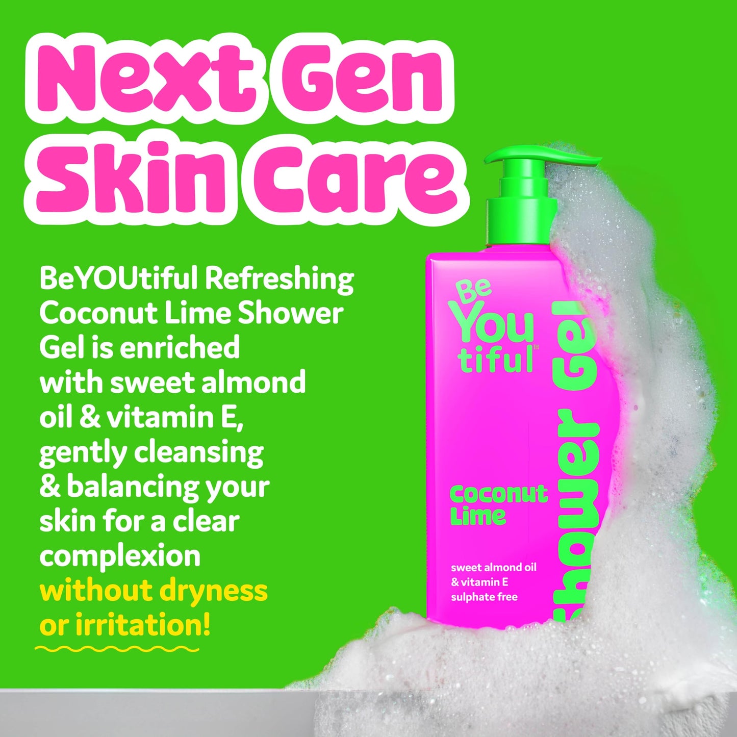 BeYoutiful Moisturizing Body Wash, Balancing Hydrating Shower Gel, Cruelty Free Natural Sensitive Skin Care for Kids and Teens, 32oz