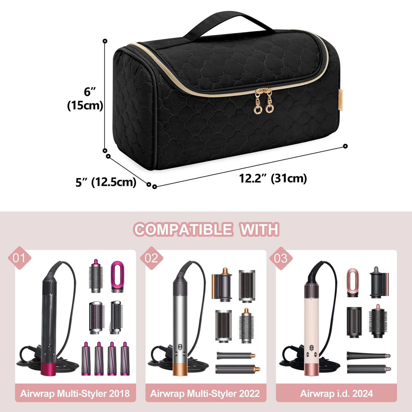 Yarwo Travel Case Compatible for Dyson Airwrap Multi-Styler and Attachments