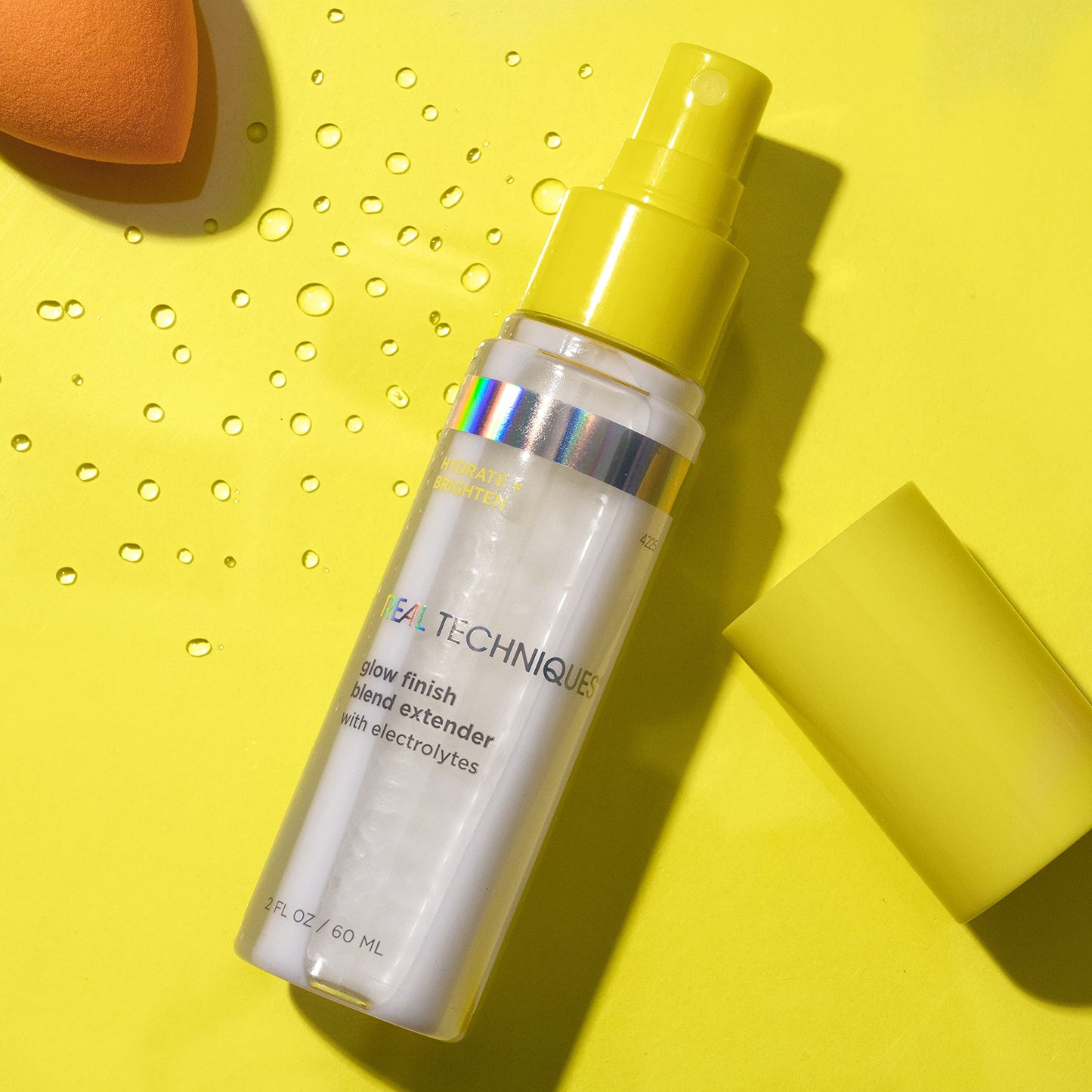 Real Techniques Sponge+ Makeup Setting Spray for Face, Hydrating with Vitamin C + Electrolytes, Makeup Sponge Mist, For Setting, Freshening, and Blending, Longer Lasting Makeup, 2 fl oz Spray Bottle