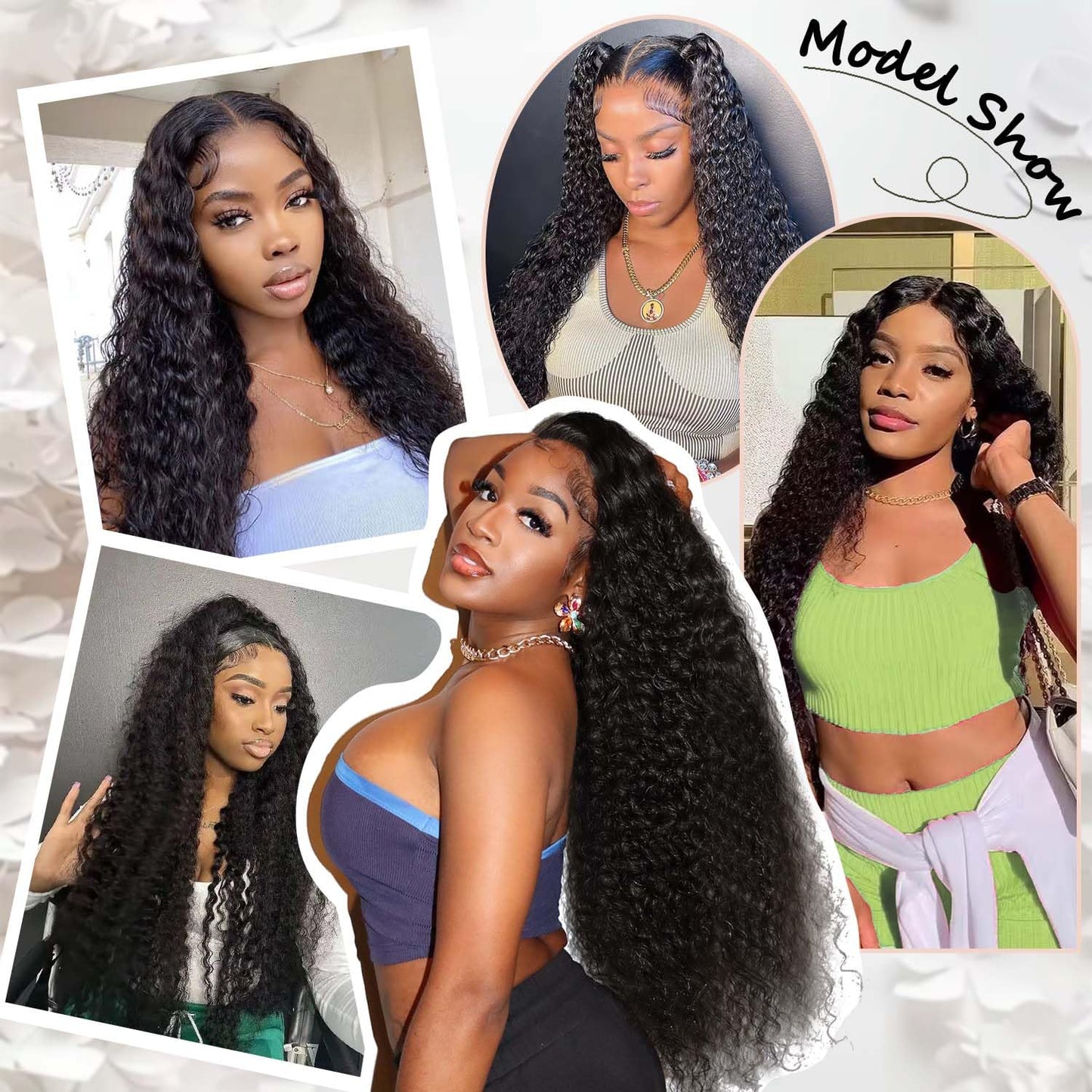 12A Deep Wave Human Hair Bundles 1 Pcs HumanHair 22 Inch Deep Curly Human Hair Bundles 100% Unprocessed Virgin Human Hair Wet and wavy Bundle Natural Black Water Wave