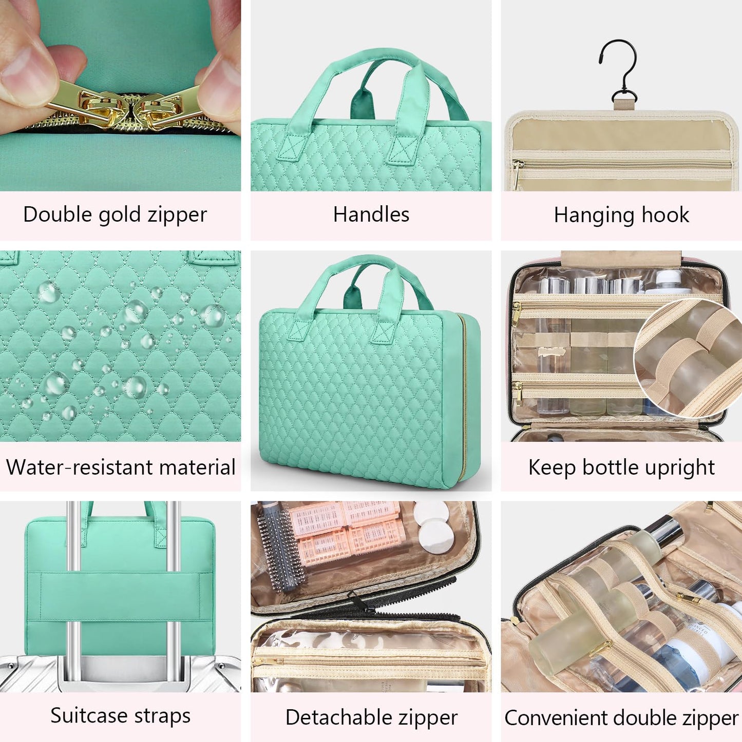 urophylla Detachable Travel Toiletry Bag for Women - Large Toiletry Bags for Traveling Women - Hanging Makeup Cosmetic Bag, Organizer for Travel Accessories Cruise Essential - Travel Size Toiletries