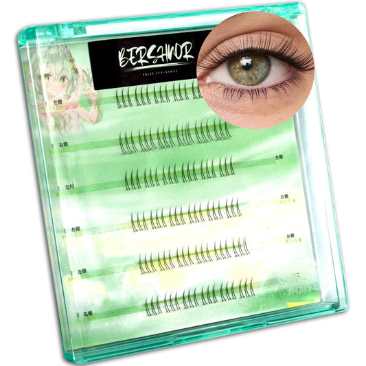 BERSHNOR Bottom Lashes Clusters Self Adhesive Bottom Eyelashes Natural Looking Lower Lashes DIY Glue-Free Individual Lashes Bottom Extensions
