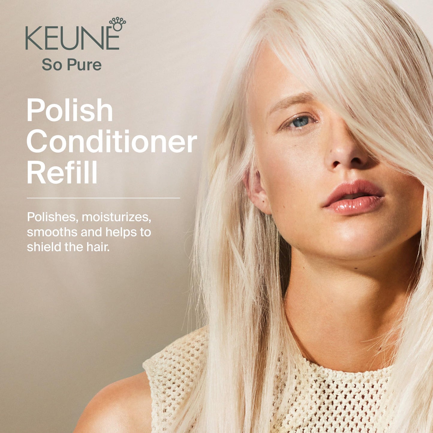 KEUNE So Pure Polish Conditioner Refill, Smoothing Anti Frizz, 13.5 Fl Oz