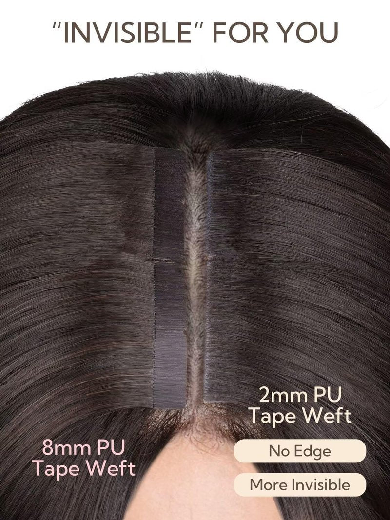 HOTBANANA Invisi Edge Tape in Hair Extensions Human Hair, 10inch 30g 10pcs Invisible & 10pcs Classic Auburn Ginger Seamless Tape in Hair Extensions Straight Injected
