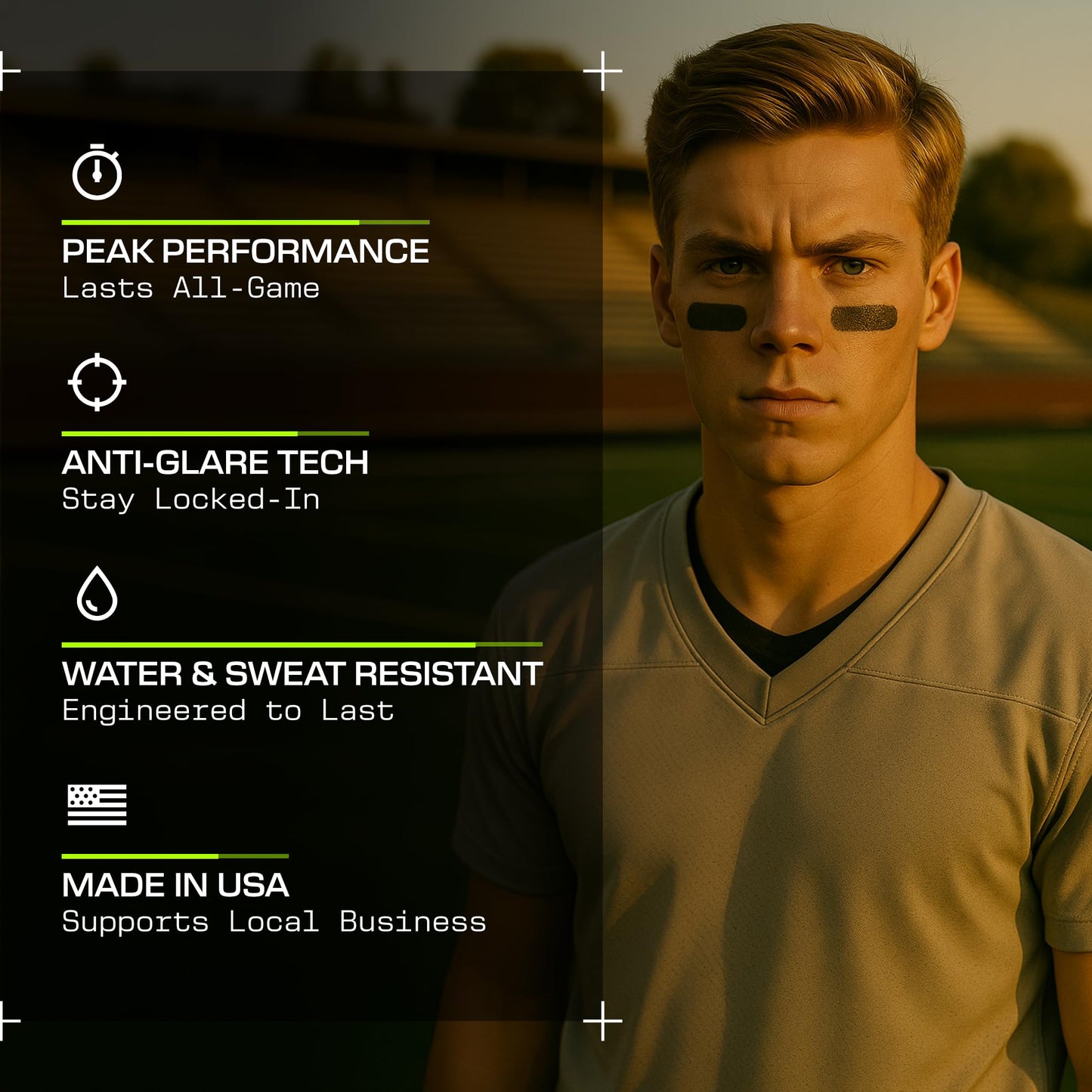 Eye Black by DRIP Over Skill, Made with Natural Ingredients, Dermotologist-Tested, Skin-Safe Sports Face Paint Stick, Repels Sweat, Anti-Glare, Clean Eye Black Baseball, Football, Softball, Lacrosse