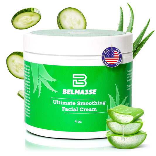 Ultimate Smoothing Facial Cream – Hydrating Anti-Aging Moisturizer for Face with Aloe Vera, Coconut Oil, Cucumber Extracts, Glycolic & Lactic Acid & Vitamin E Nourishing Facial Moisturizer for Women