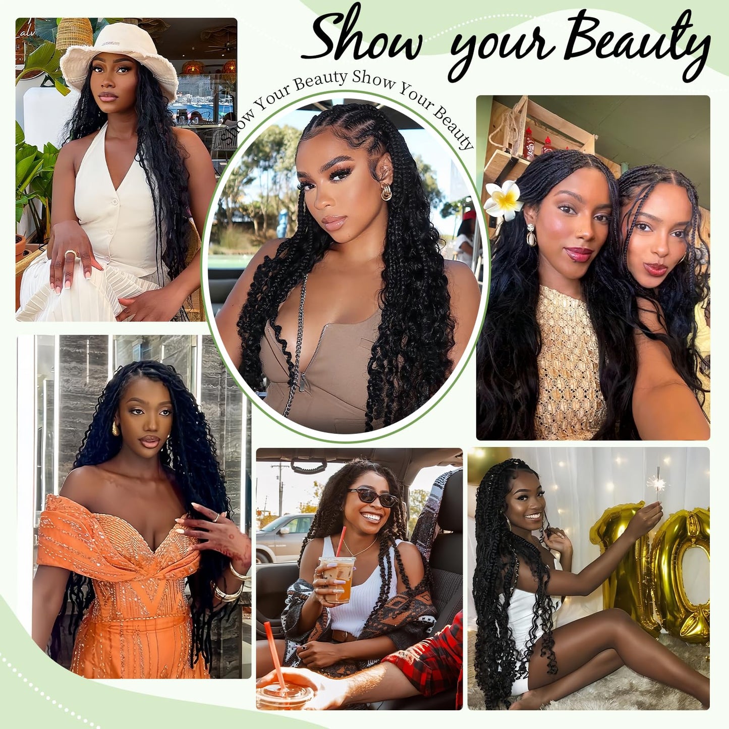 Human Braiding Hair for Boho Braids Bulk Extensions