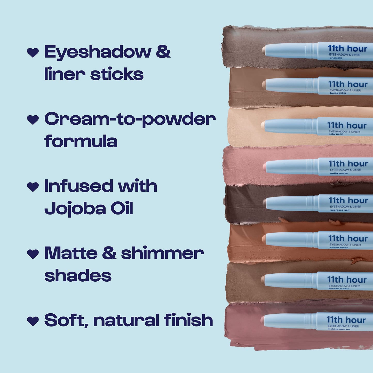 ALLEYOOP 11th Hour Cream Eyeshadow & Liner Stick Bundle – Bronze Medal (Shimmer) & Charcolit (Shimmer) -Waterproof, Smudge-Proof, Crease-Proof Eyeshadow for Over 11 Hours