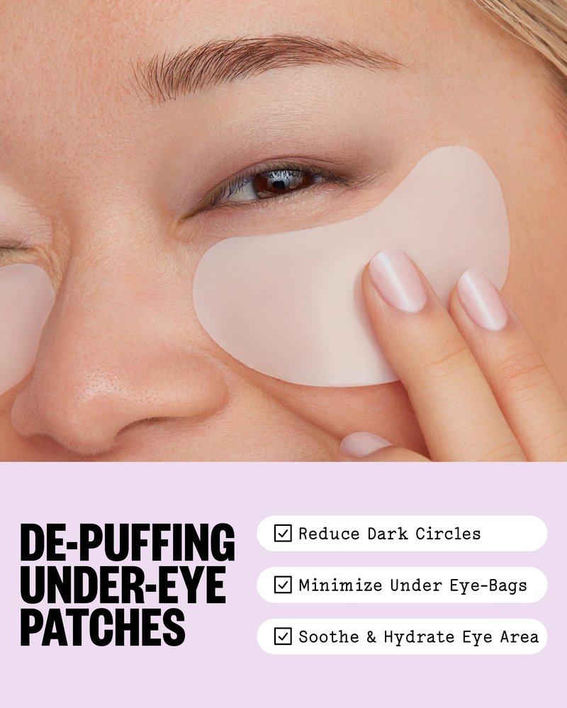 PEACE OUT Puffy Eyes Under Eye Patches, Biocellulose Mask with Caffeine, Niacinamide, and Hyaluronic Acid Tackles Puffiness, Dark Circles, Dryness (6 pairs)