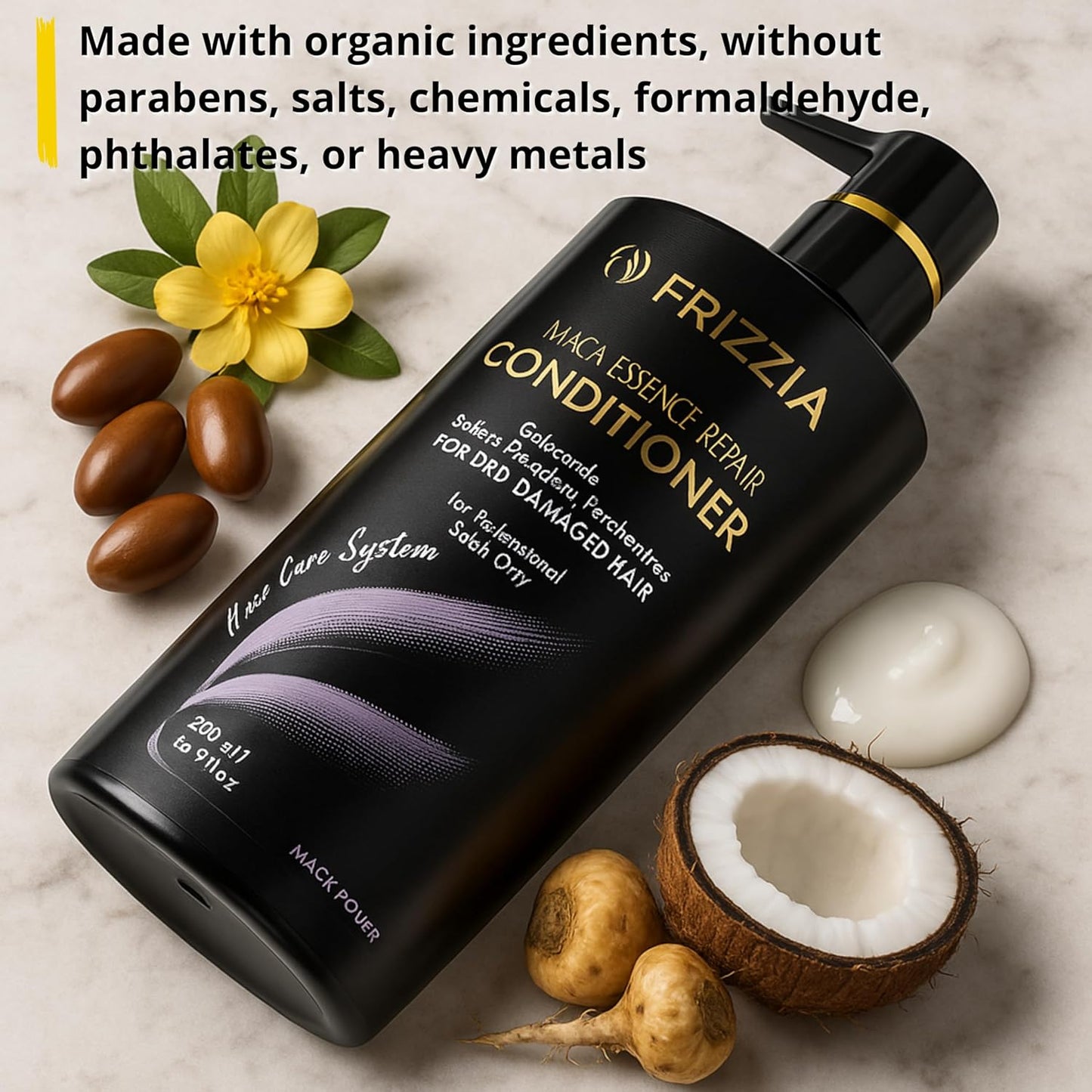 Professional Hair Conditioner - Maca, Argan & Vegetable Collagen for Repairing & Strengthening Damaged Hair | 500ml