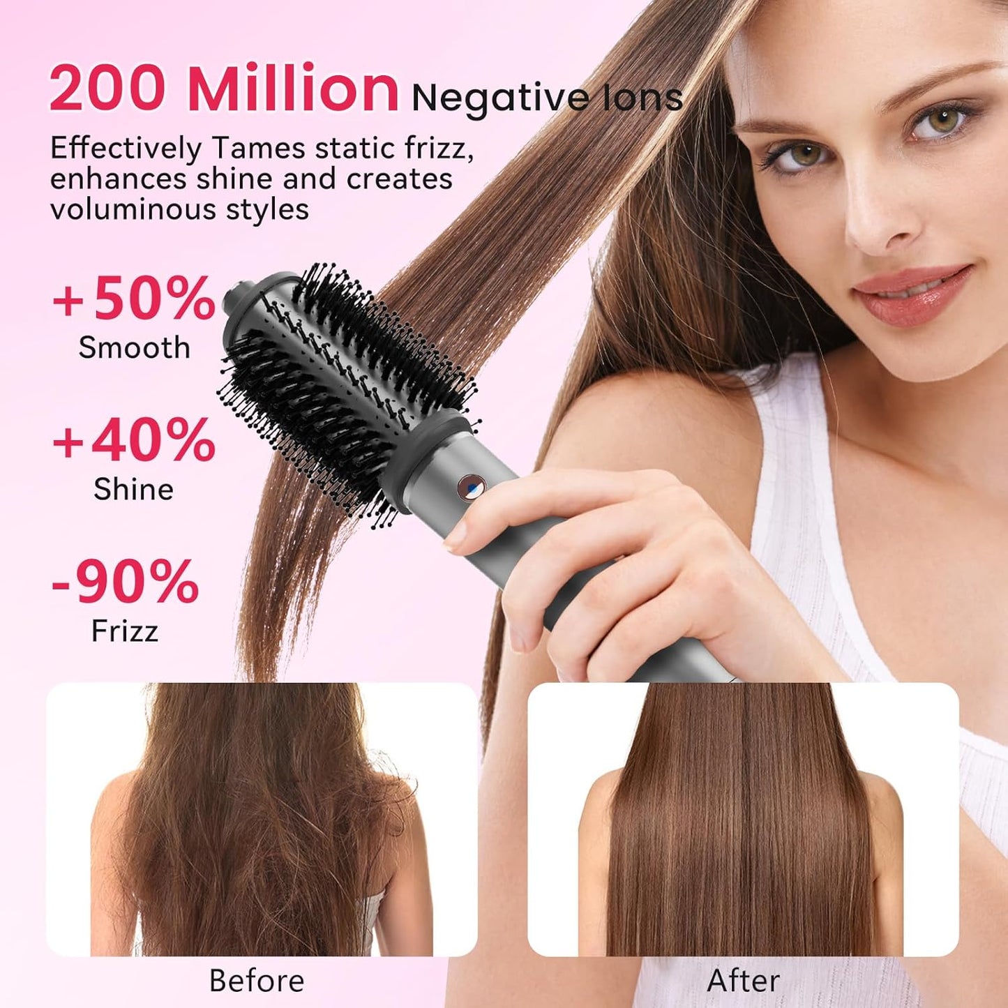 3 in 1 Hair Dryer Brush & Styler Set - Fast Drying, Straightening & Volumizing Tool | No Heat Damage for All Hair Types