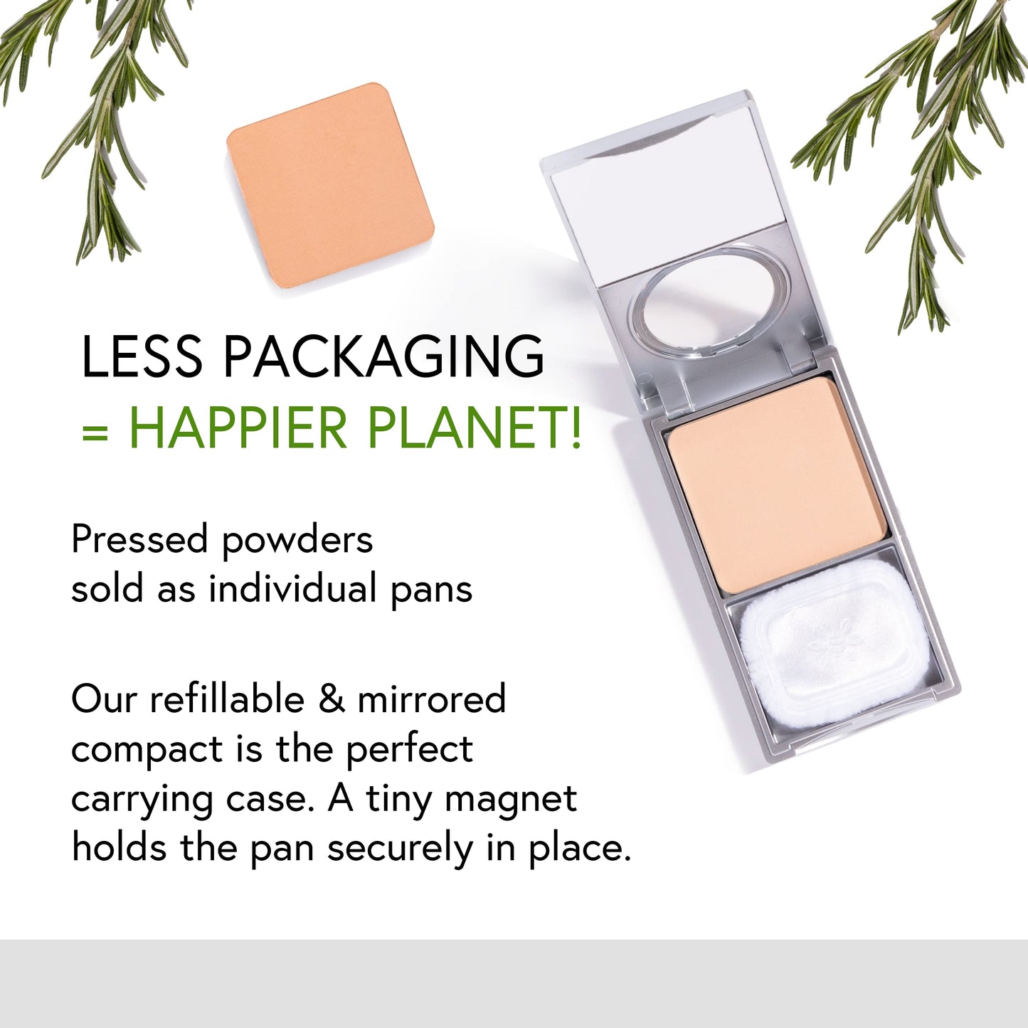 Honeybee Gardens Refillable Pressed Mineral Powder Foundation Compact
