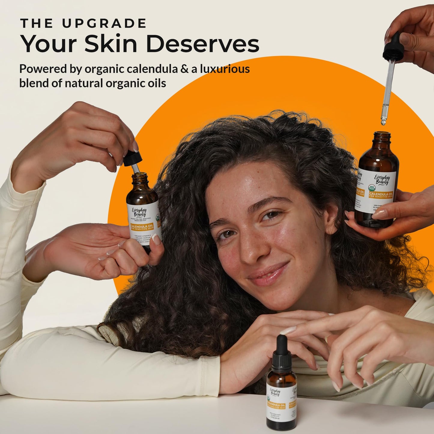 Organic Calendula Oil For Sensitive Skin -Bulk 8 Fl Oz- USDA Organic Certified 100% All Natural Plant Based, Lightweight & Unscented Gentle Soothing Oil For Sensitive Skin - For Face, Skin & All Over