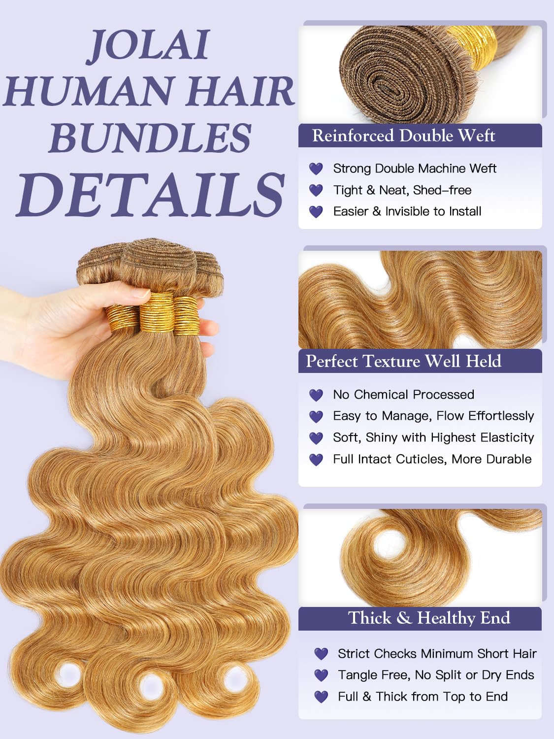 Two Tone Color T1B/30 Ombre Honey Brown Human Hair Bundles Body Wave, #T30 Ombre Light Auburn Brown Loose Wave Sew In Quick Weave Hair Tracks, 12A 100% Unprocessed Raw Brazilian Virgin Hair 12 Inch