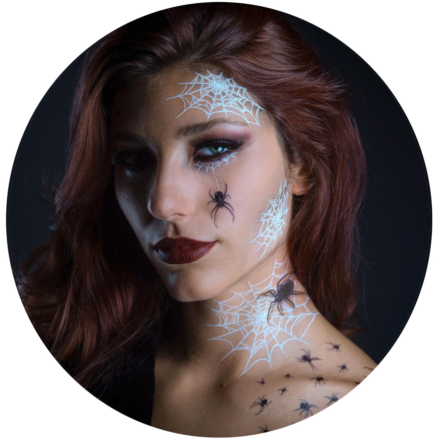 Tattoocrew 2 x Pretty Little Killers Face Halloween Temporary Tattoo, Spider Costume, Witch, Web, Horror