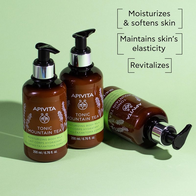 Apivita Tonic Mountain Tea Mousturizing Body Milk, Moisturizes, Softens Tones & Revitalizes with Mountain Tea & Propolis
