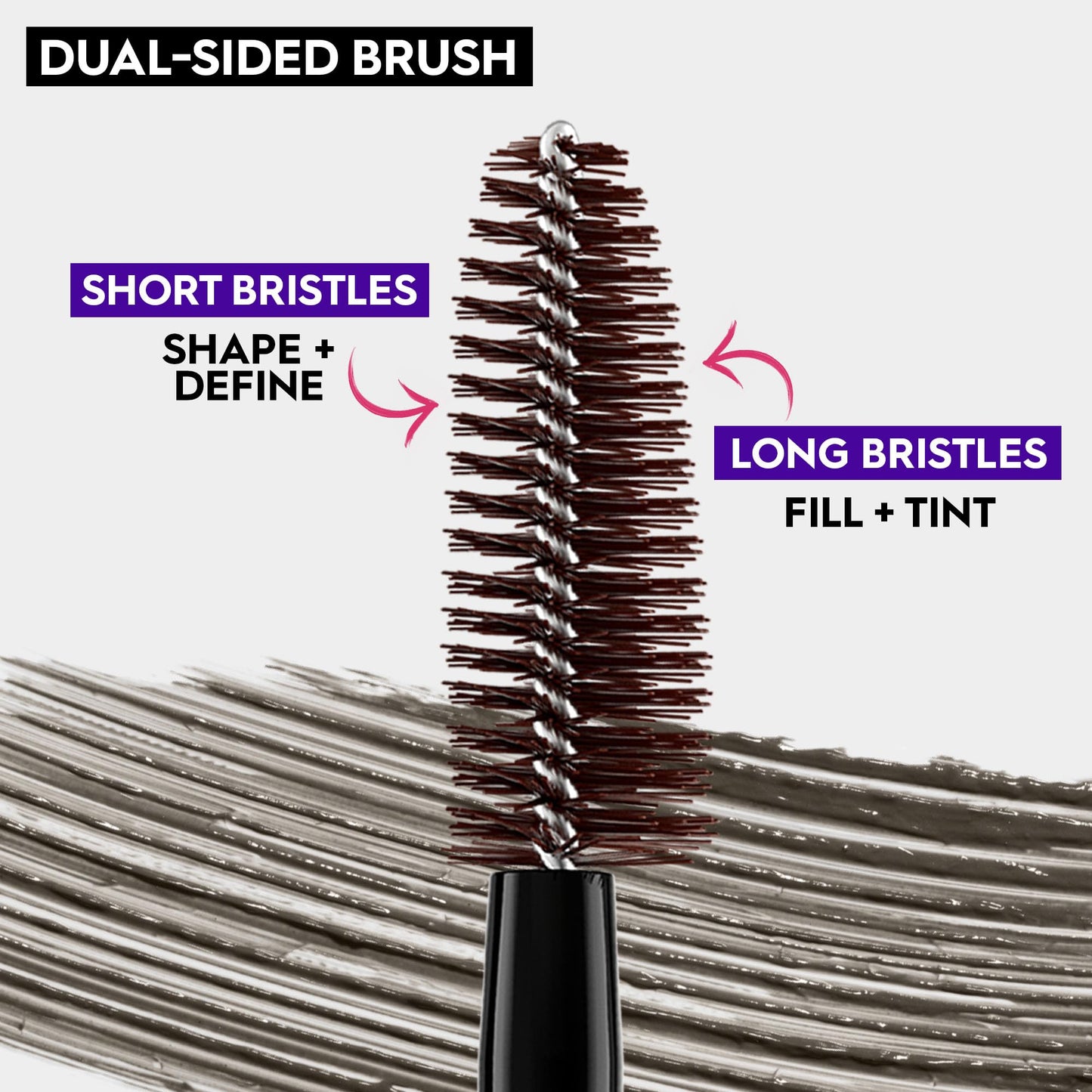 Urban Decay Big Bush Volumizing Tinted Eyebrow Gel (Dark Drapes - Universal Dark Brown), Waterproof, Smudge-Resistant, Flake-Resistant, Buildable Brow Gel Fibers, Up to 24 HR Hold - 0.19 fl oz