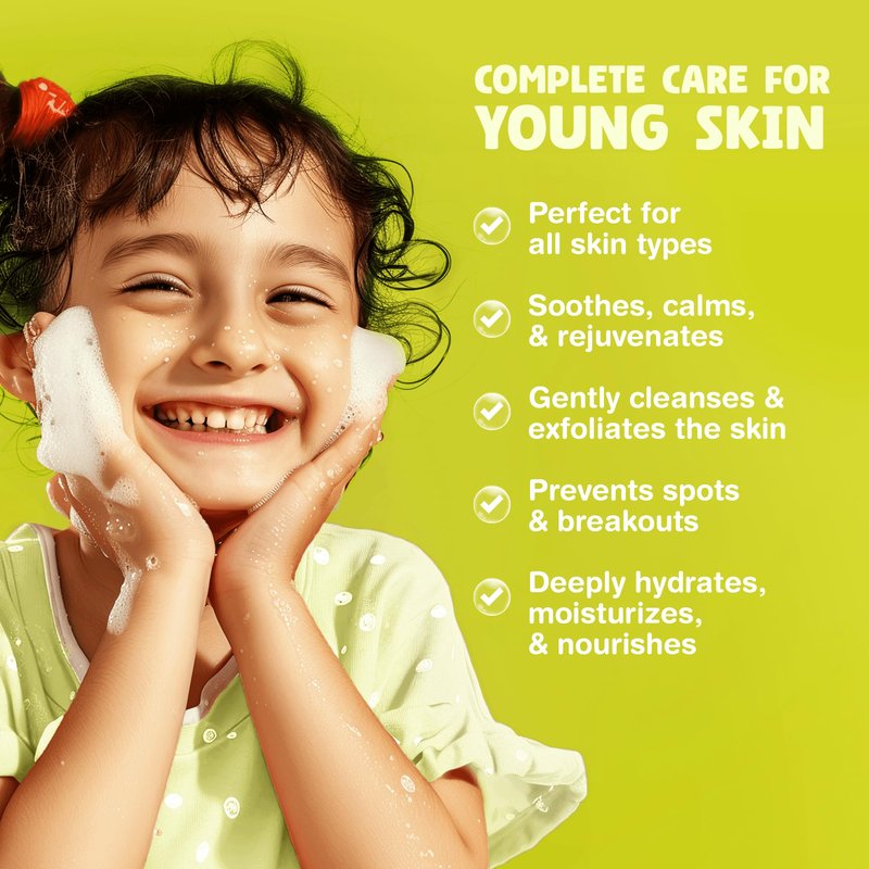 The Natural and Organic Family Kids Foaming Face Wash - Clean and Gentle Face Wash for Kids and Preteens - Made in the UK