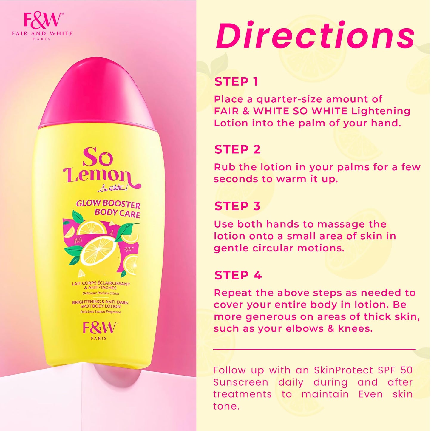 FAIR & WHITE So Lemon Glow Booster Body Care Lotion - 500ml