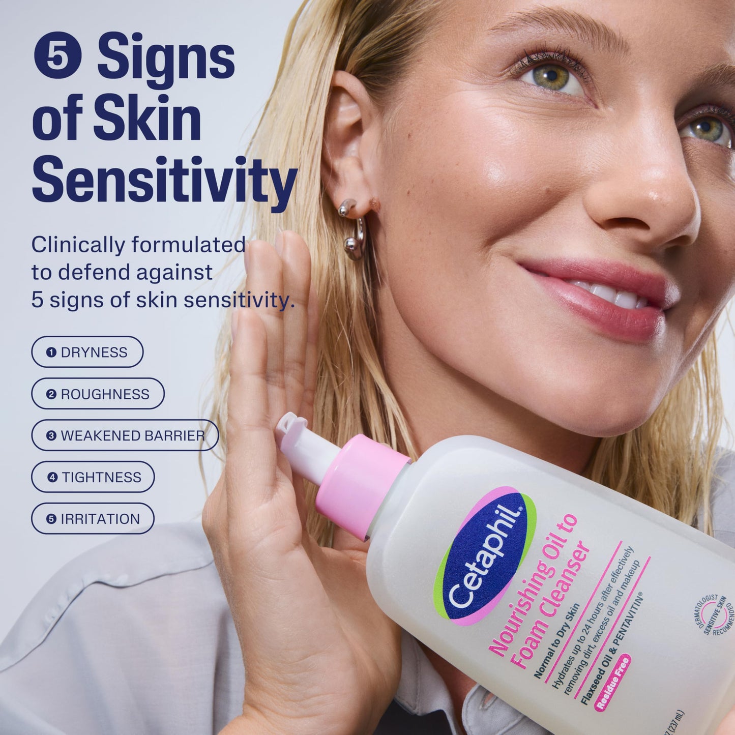Cetaphil Nourishing Oil to Foam Facial Cleanser, Dry Skin, 8 fl oz