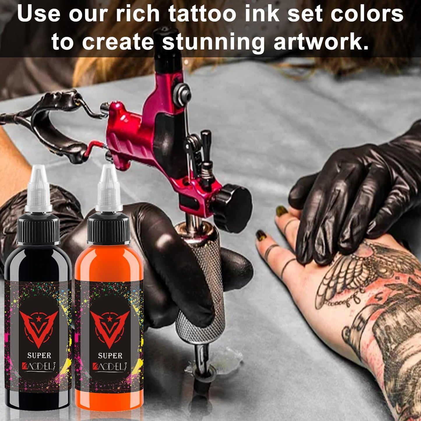 BaodeLi 14 Color 30 ml Tattoo Ink Kit with Microblade Paint and UV Ink - Dynamic Ink Set for Tattoo Equipment and Gun - Includes Green Soap