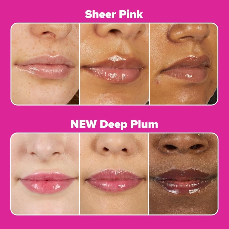 Peptide Plumping Gloss Balm Duo - Pro-Collagen Hydrating Lip Balm Set | Clear & Tinted, Sheer Finish