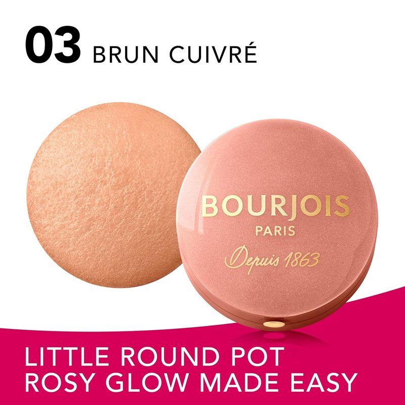 Bourjois Blush - 03 Brun Cuivre | Long-Lasting Color, 0.08 Ounce