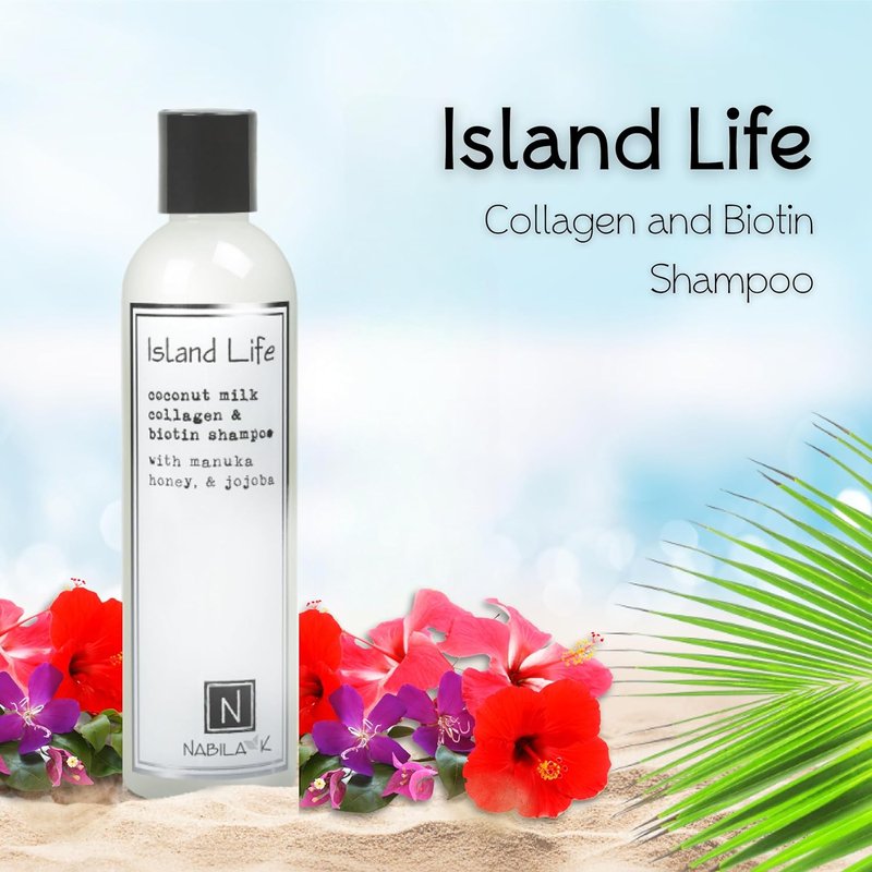 Nabila K Collagen & Biotin Shampoo - Coconut Milk & Manuka Honey | 9 oz, Hydrating & Color-Safe, Sulfate-Free