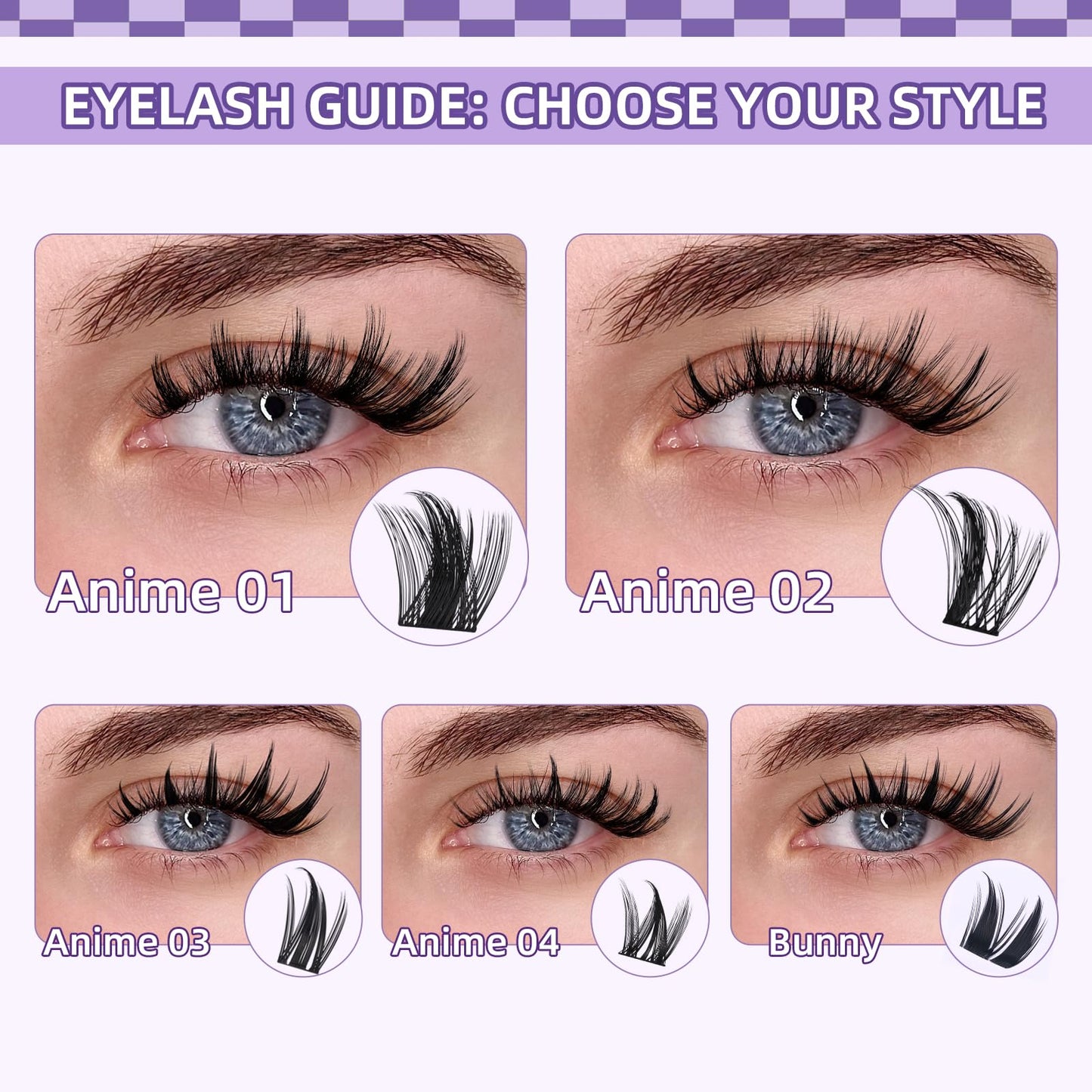 B&Q Manga Lash Clusters Kit DIY 8-18mm Reusable Eyelash Clusters Kit