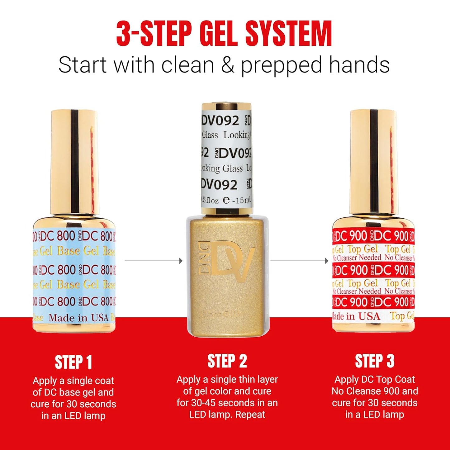 DND Gel Polish Set - Coquette Collection | UV/LED Chip-Free Nail Polish Duo, 0.5 Fl Oz