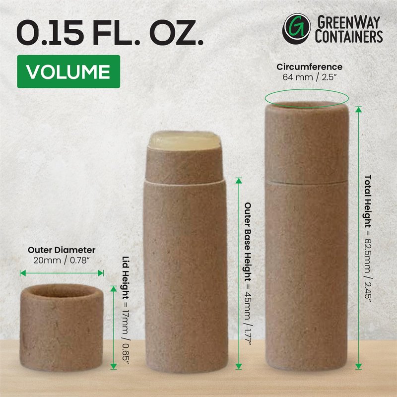 GreenWay 0.15oz / 4.25g Kraft Paperboard Lip Balm Tubes with Lids - 25 Pack Lip Gloss Tubes Refillable DIY Cosmetic Containers – Extra Thick Push-Up Bottom Lip Balm Containers - Black