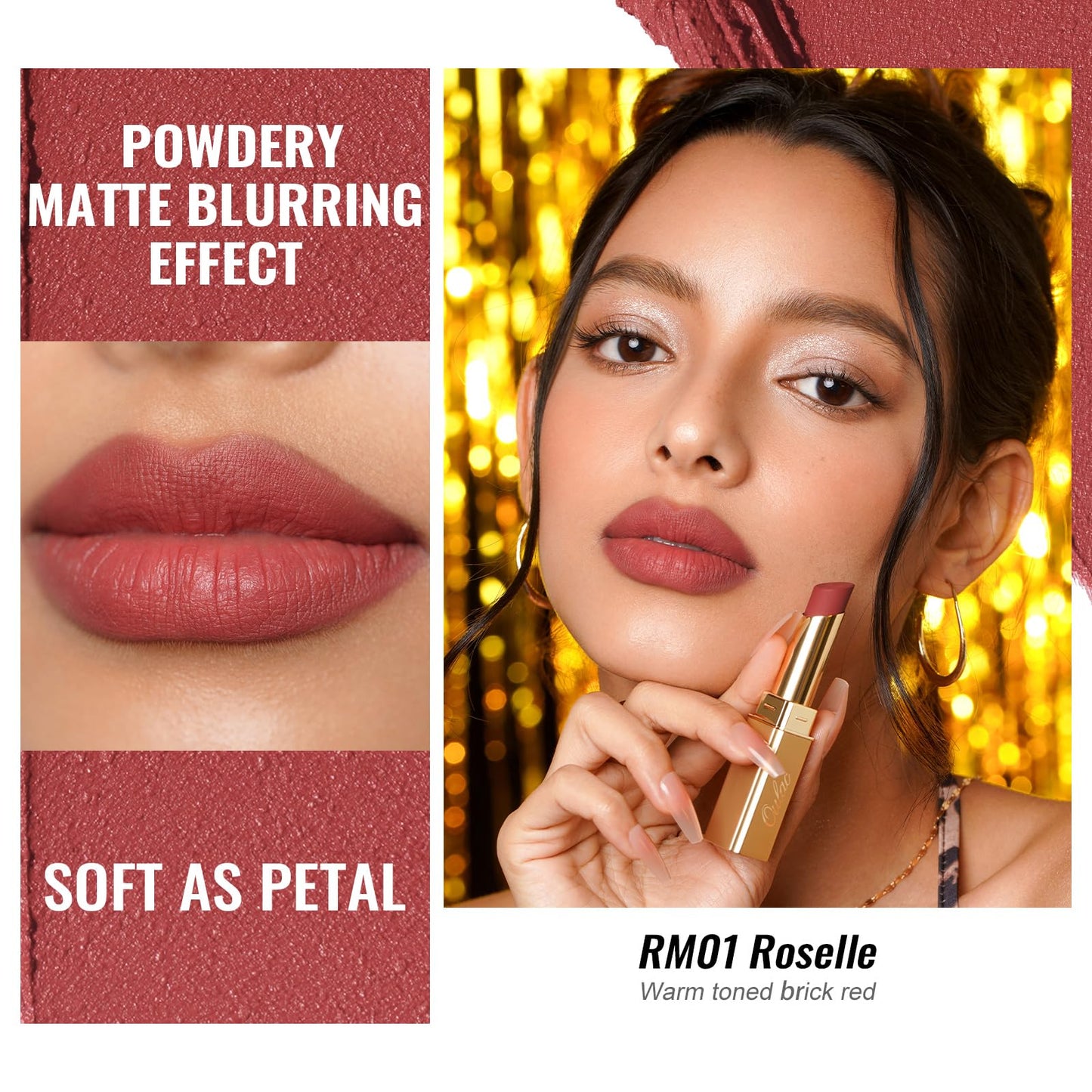 Oulac Nude Matte Lipsticks for Women Set, Silky Velvet Matte Lipstick, Soft Smooth Texture, High Impact Lip Color, Not Dry Lightweight Formula Infused with Vitamin E, Vegan RM02+04+06